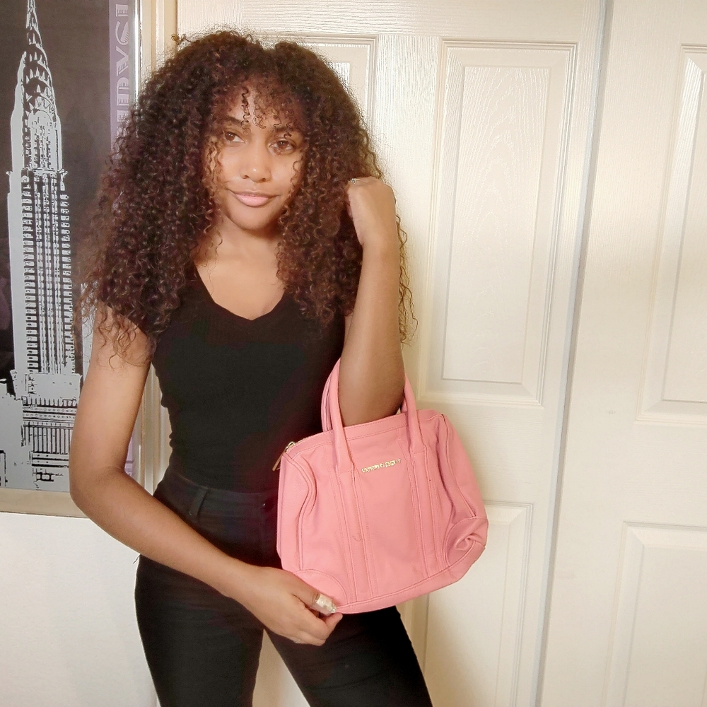 A pink Victoria Secret purse